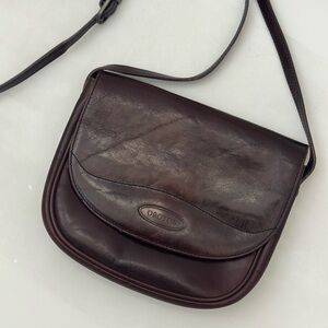 Oroton Chocolate Brown Leather Shoulder Bag
